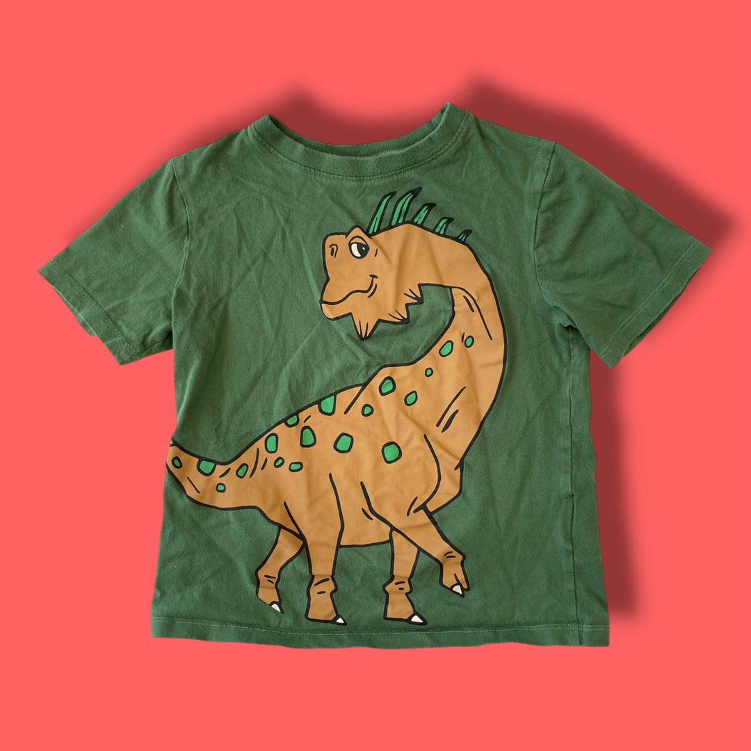 Green h&amp;m dino shirt, 4-6y