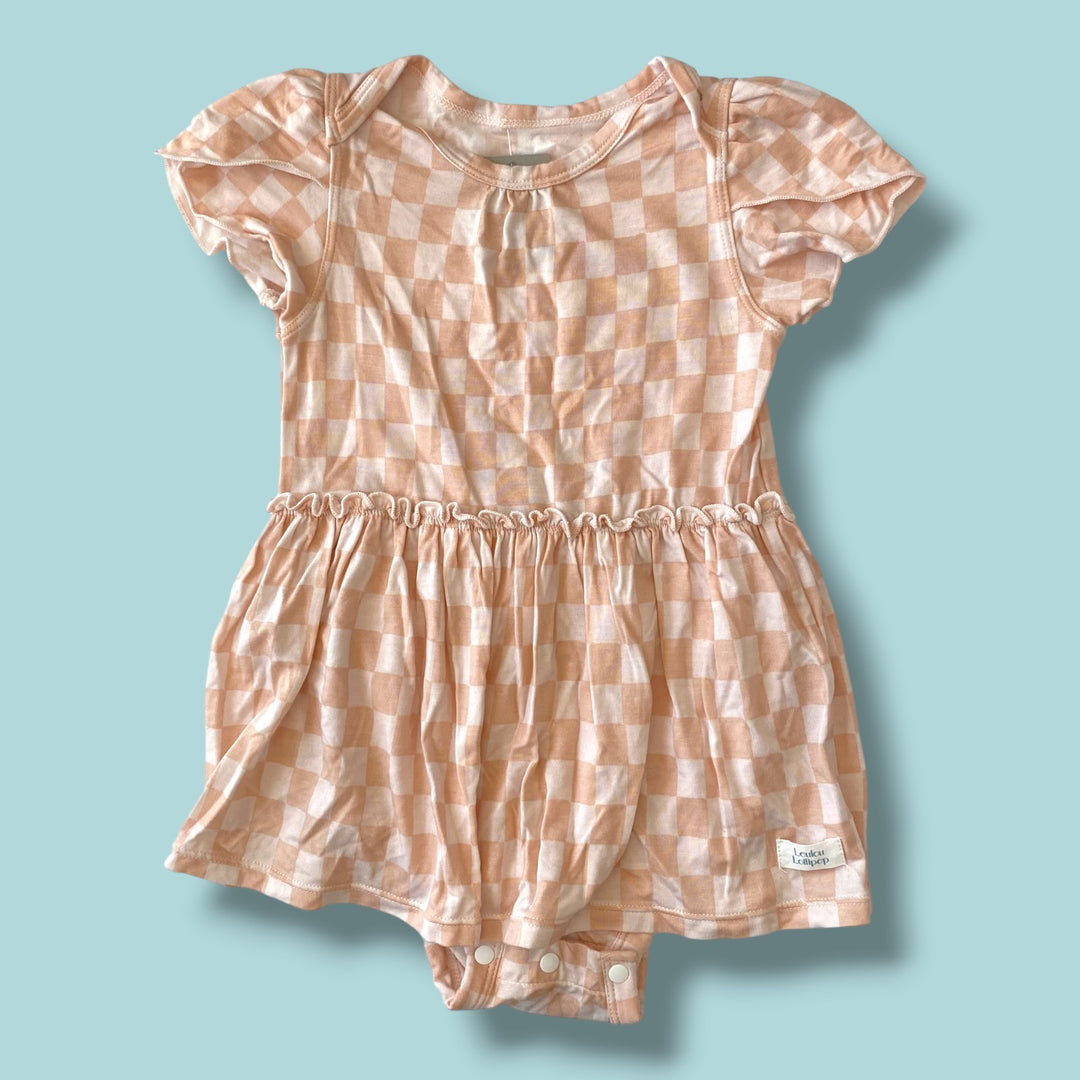 pink Loulou Lollipop checkered dress, 12-18m