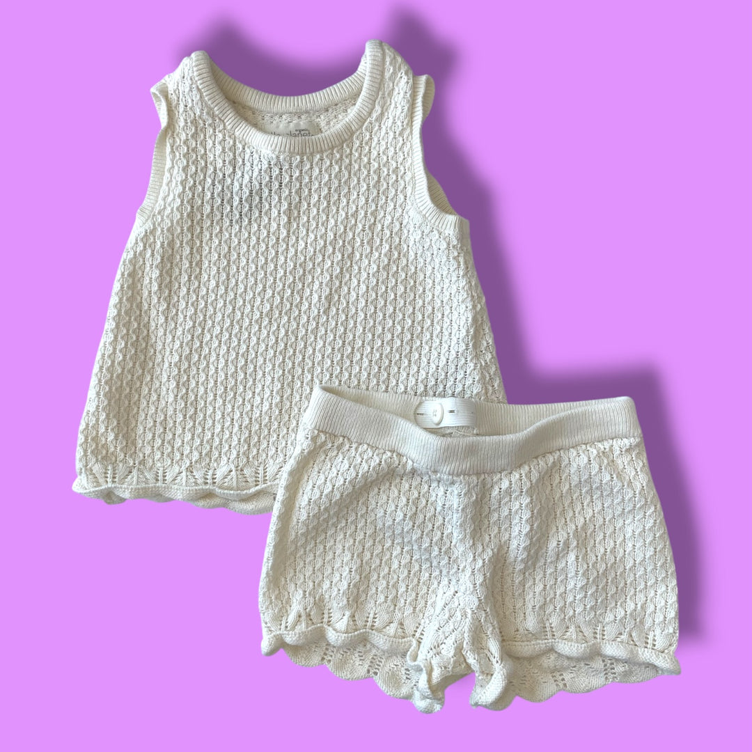 white little planet knit set, 2y