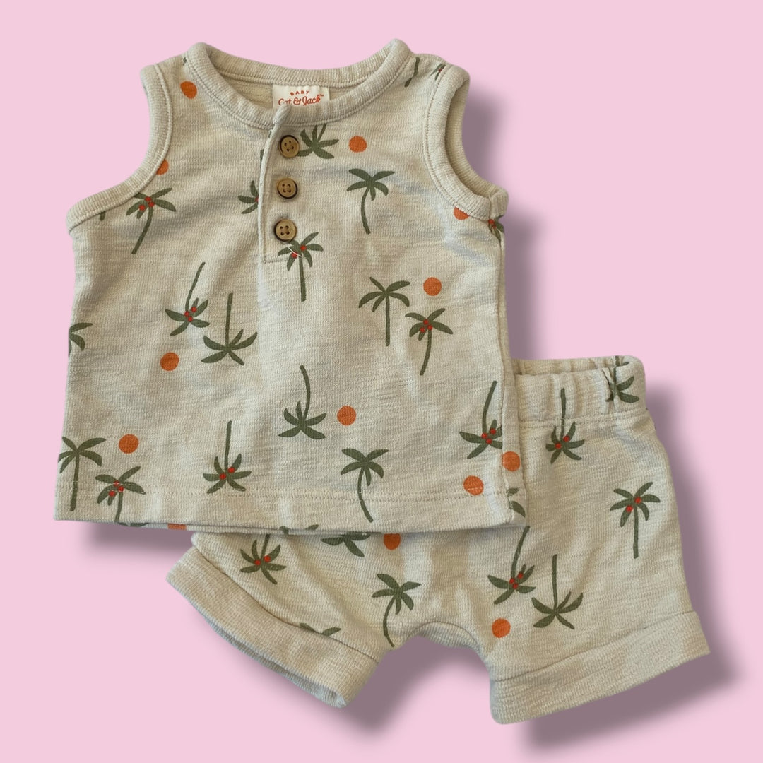 Tan Cat &amp; Jack 2 piece, 0-3m