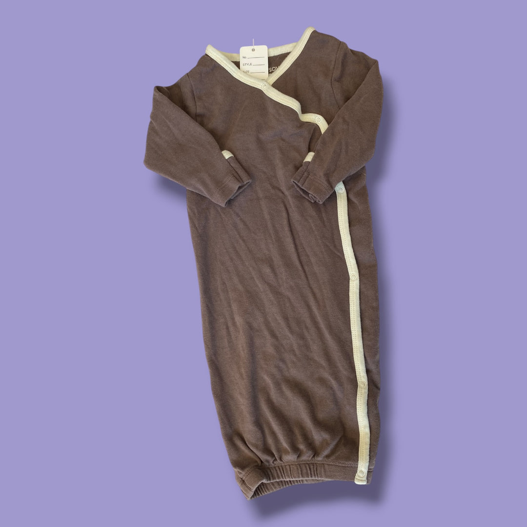Brown Babysoy Sleepgown, 3-6m
