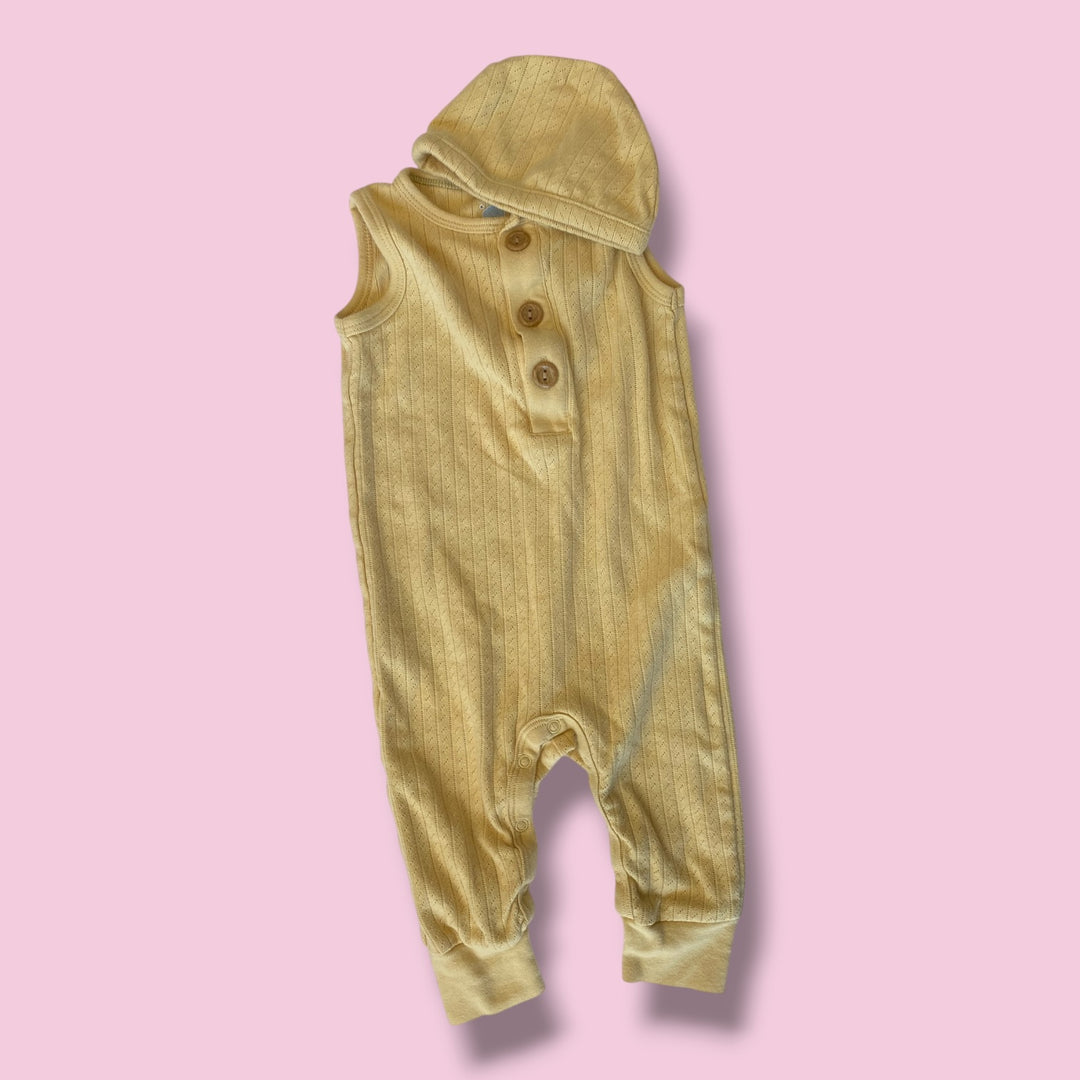Yellow Cloud island Romper &amp; Hat, 3-6m