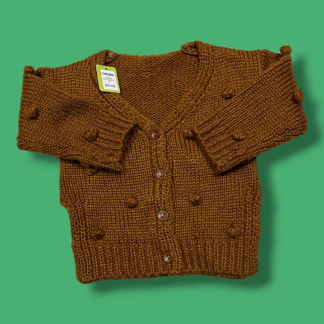 Handknit Brown cardi 2-3Y