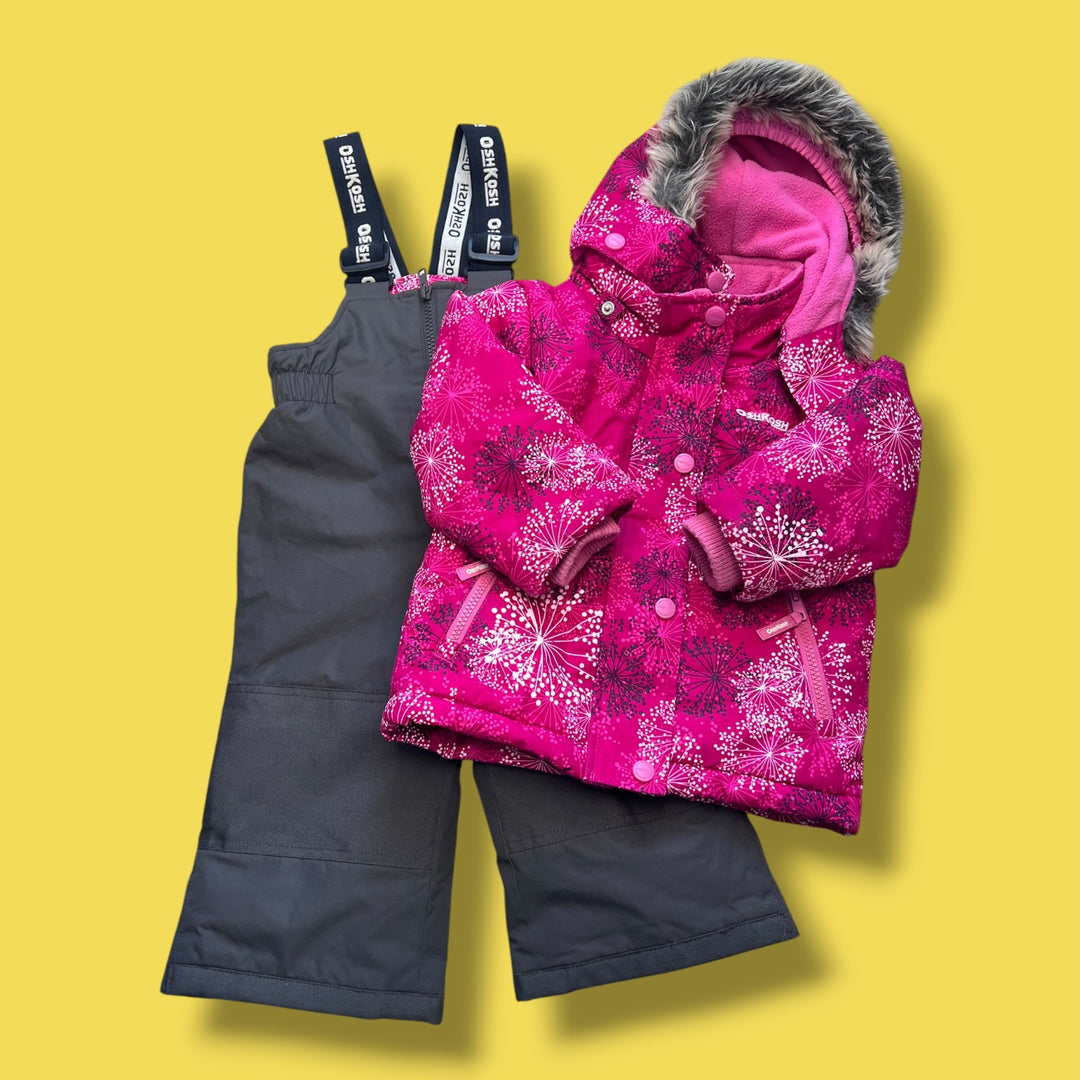Pink/Grey Oshkosh 2 piece snowsuit, 18m