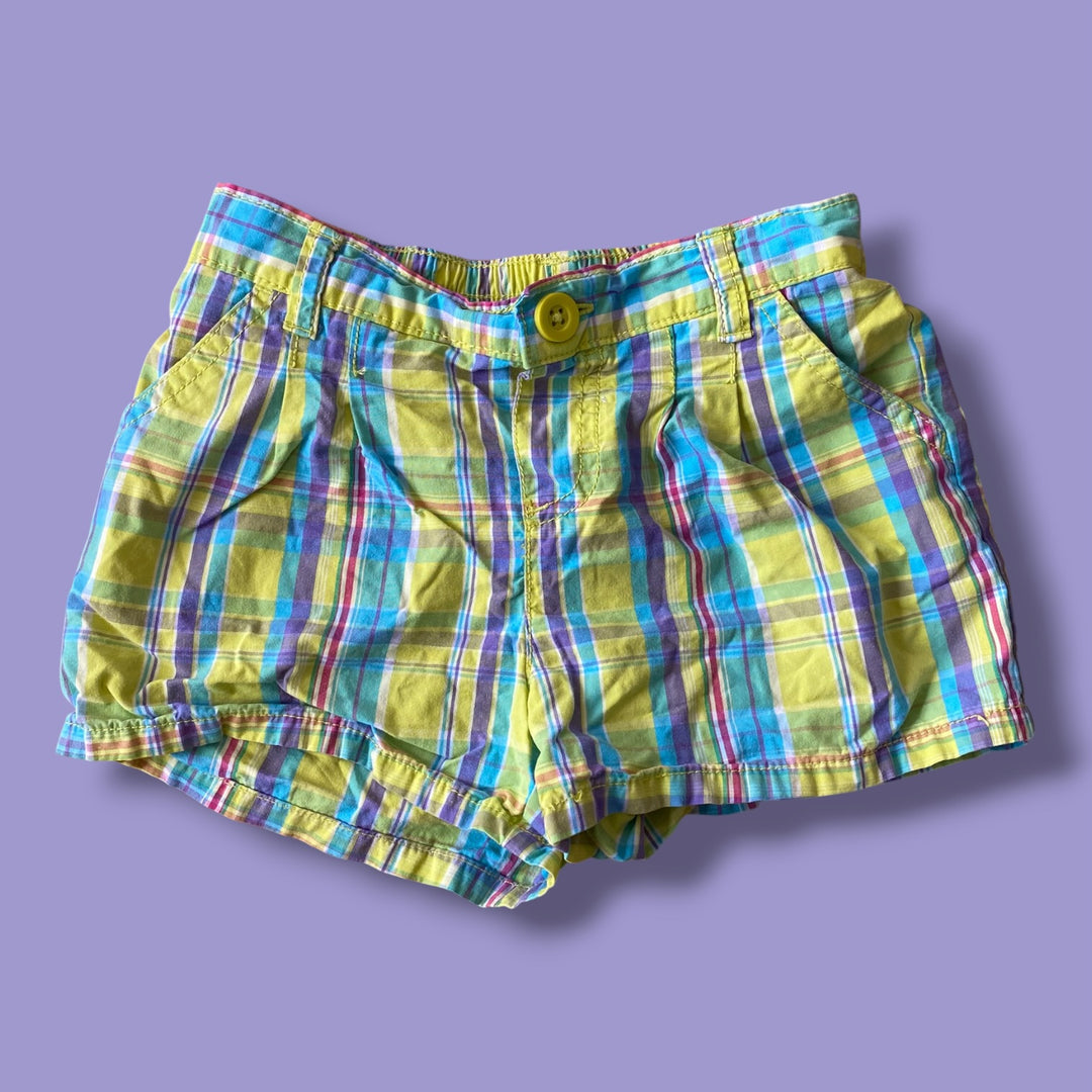 green Carters plaid shorts, 6Y