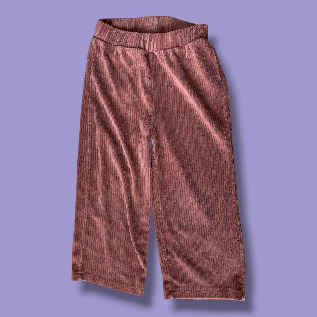 orange Zara ribbed pants, 3-4Y
