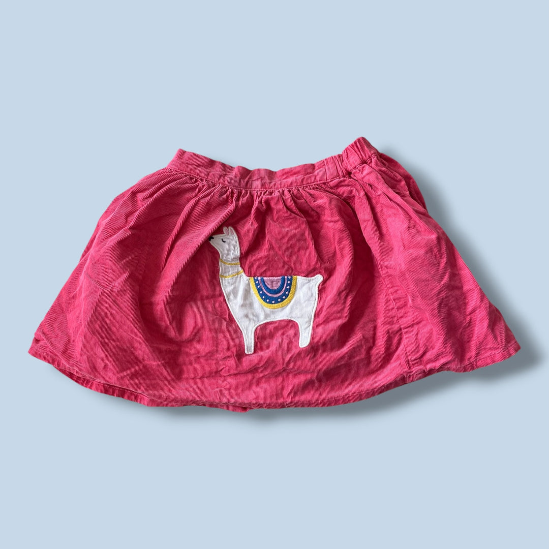 pink Mini Boden ribbed llama skirt, 5/6y