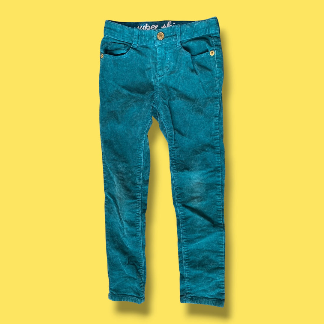 Teal Gymboree ribbed pants, 6Y