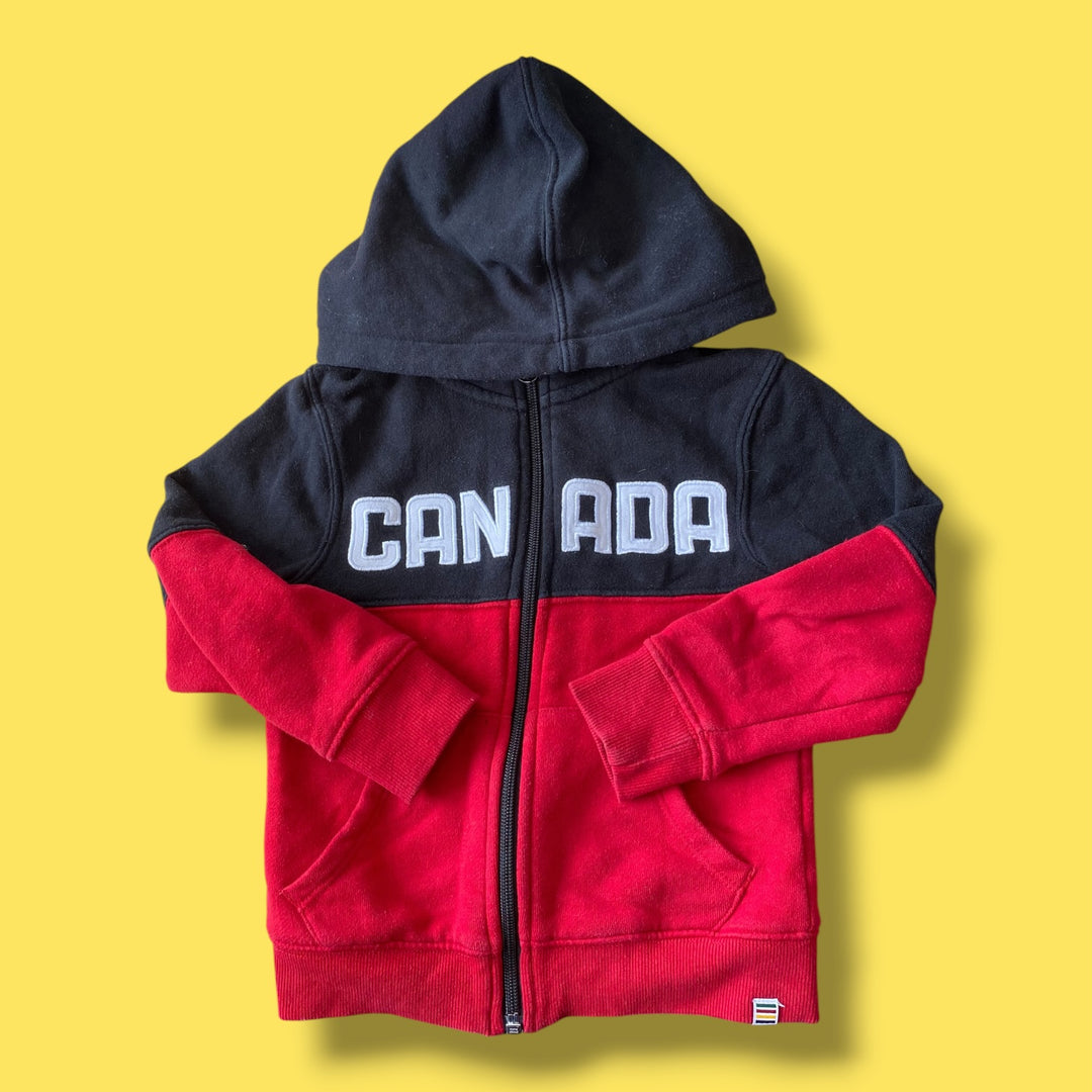Red/Black  HBC canada zip up, 3-4Y