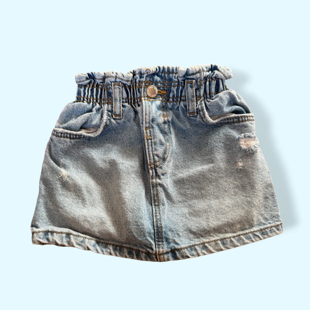 blue zara denim skirt, 18-24
