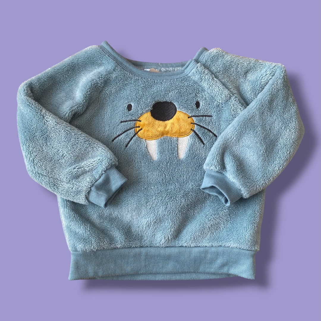 blue Pekkle walrus crewneck, 18m