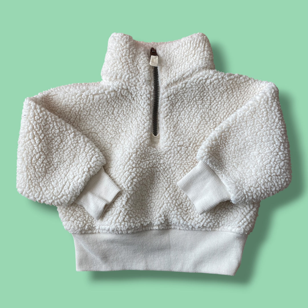 white Carters teddy quarter zip, 18m