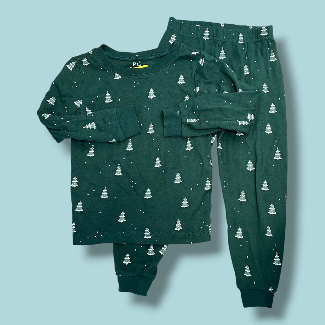 green pl sleep 2 piece pjs, 3/4y