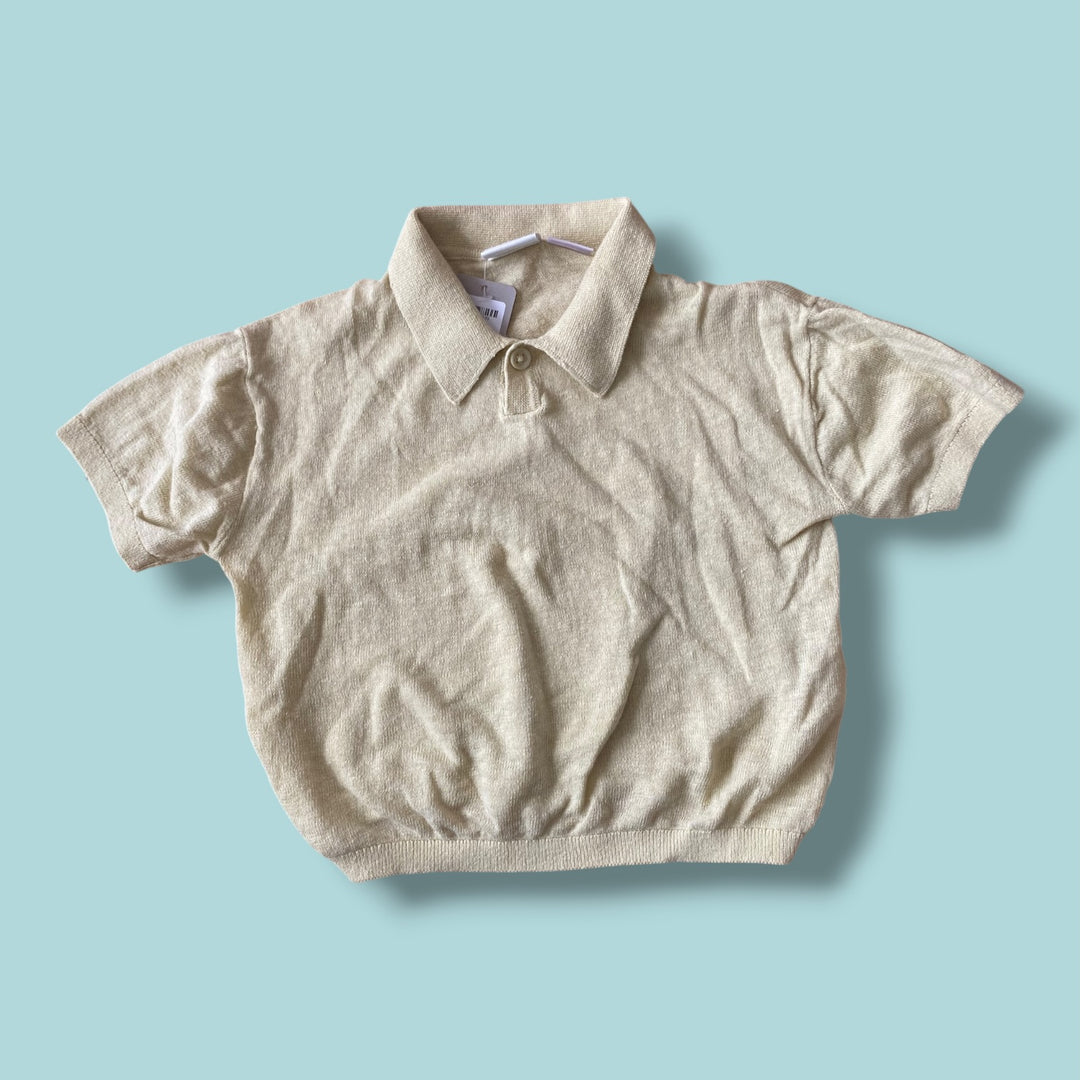 yellow Zara knit polo tee, 2Y
