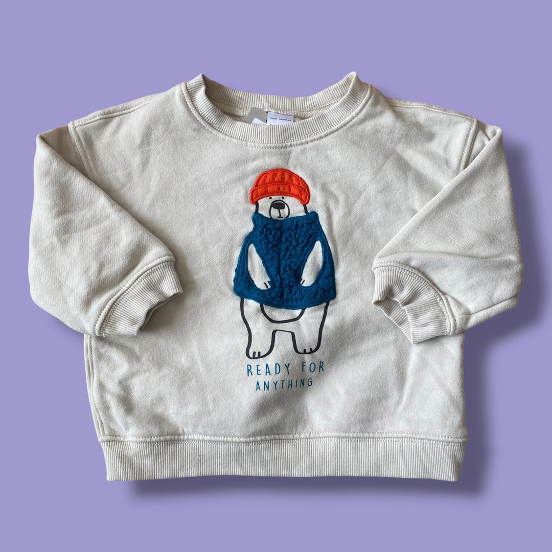 beige Carters ready for anything crewneck, 18m