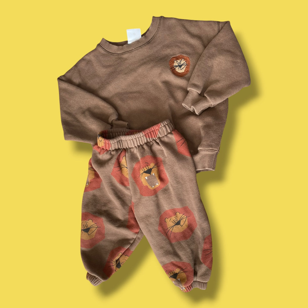 brown Zara lion 2 piece set, 18m