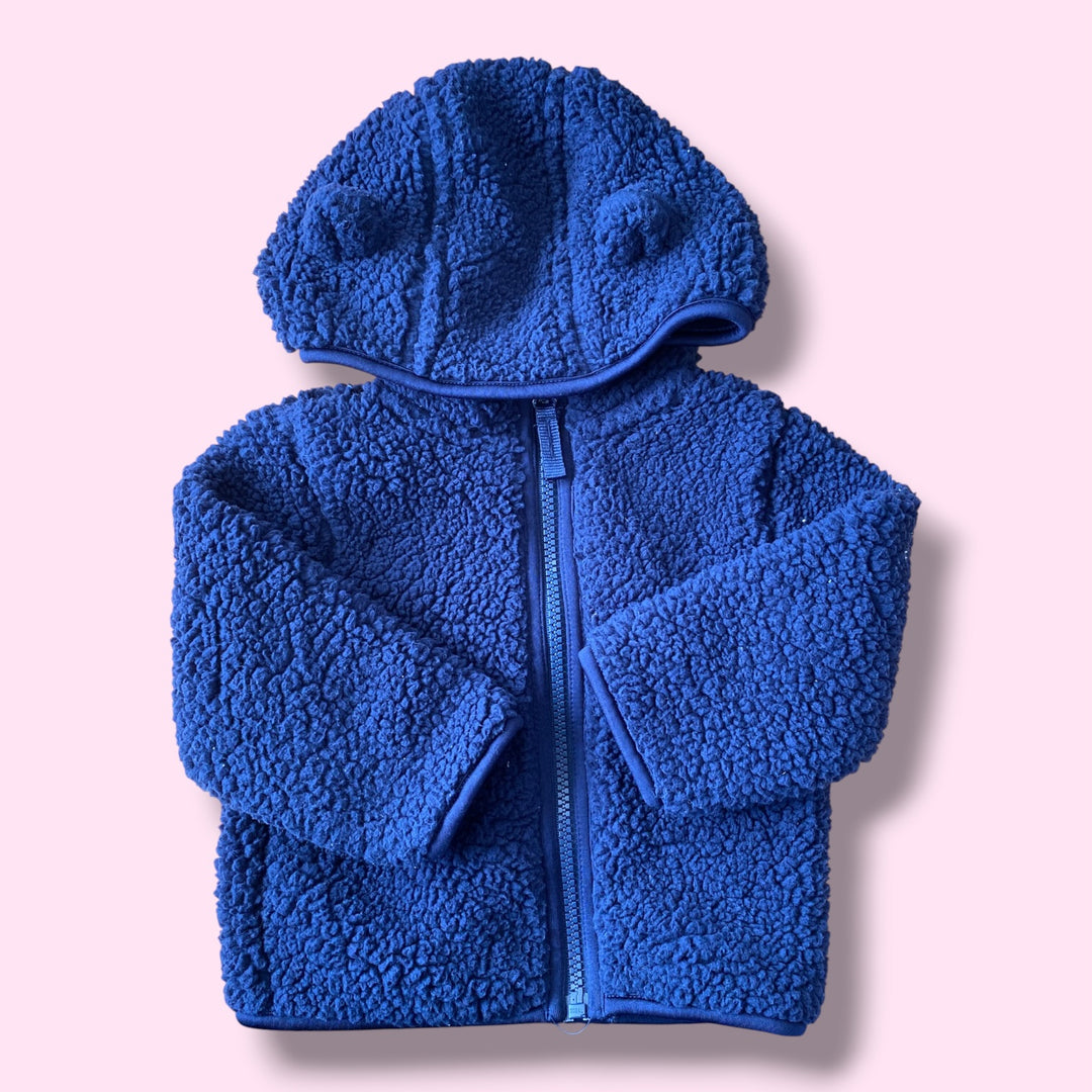 blue Joe Fresh teddy zip up, 6-12m