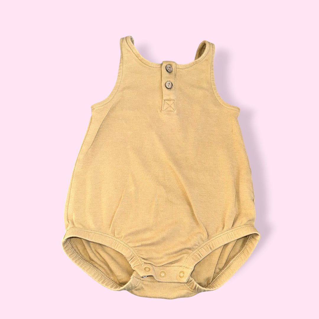 Tan Quincy Mae romper, 12-18m