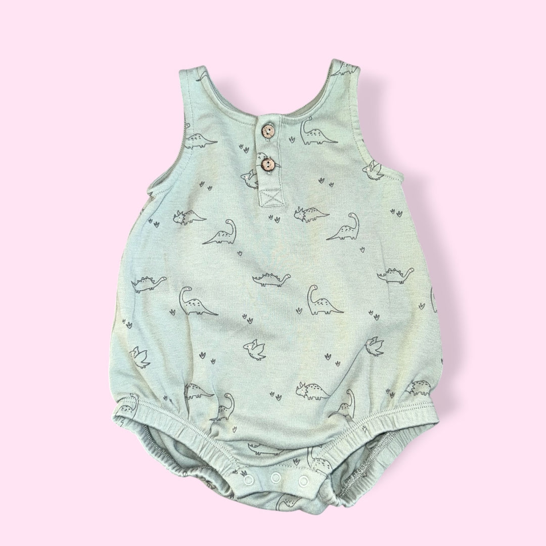 blue Quincy Mae dino romper, 12-18m