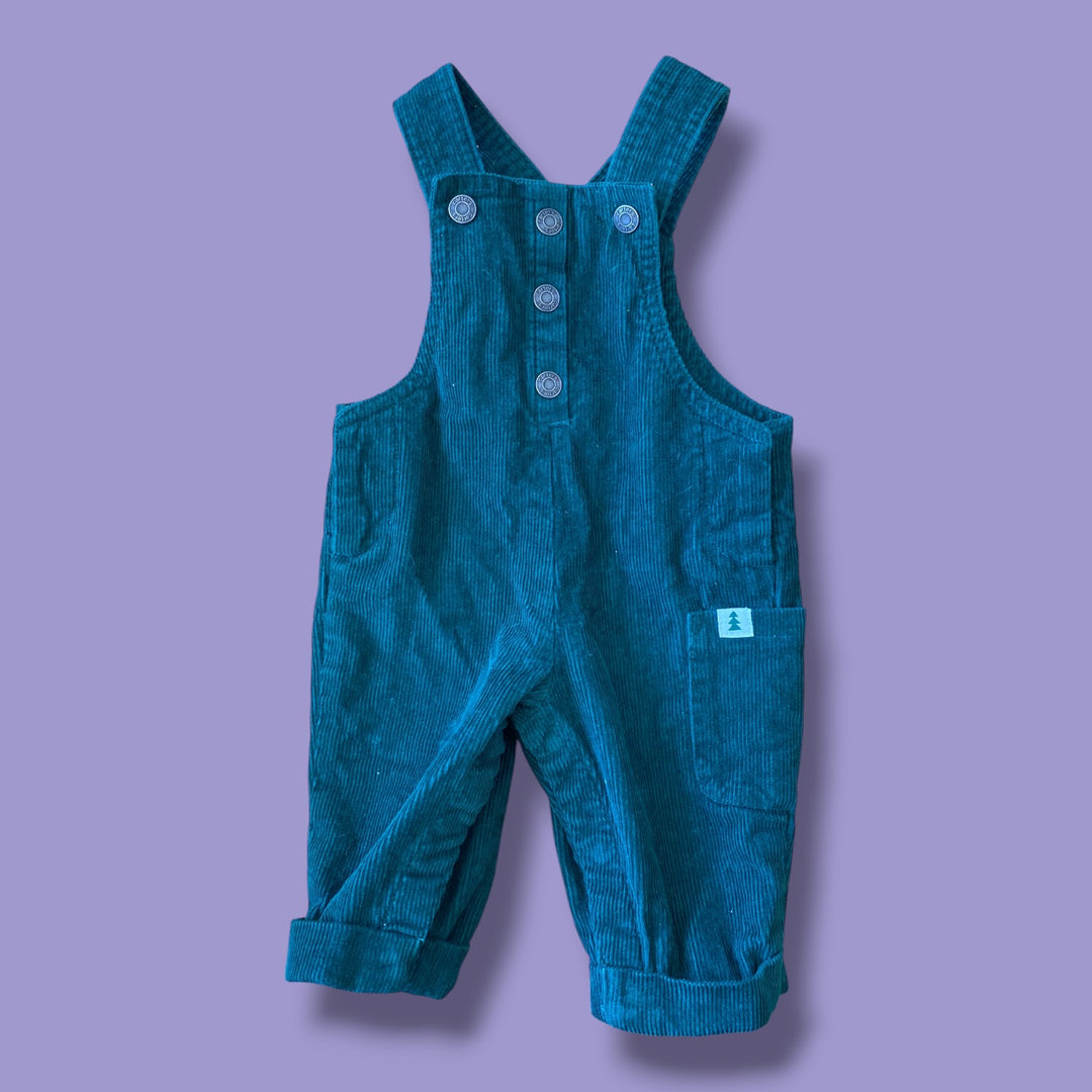 green Carters ribbed overalls, 3m