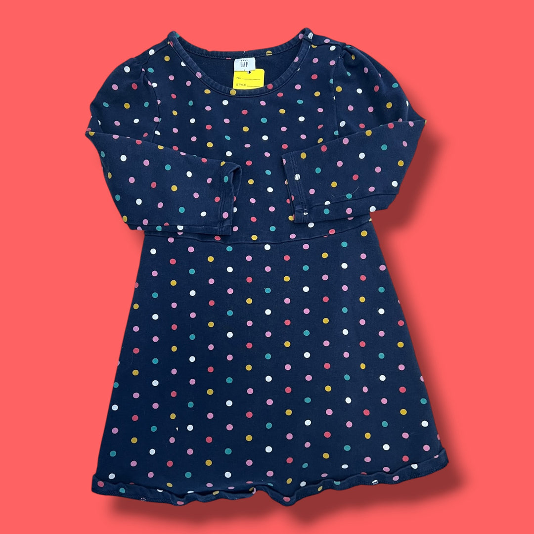 blue gap polkadot dress, 4y