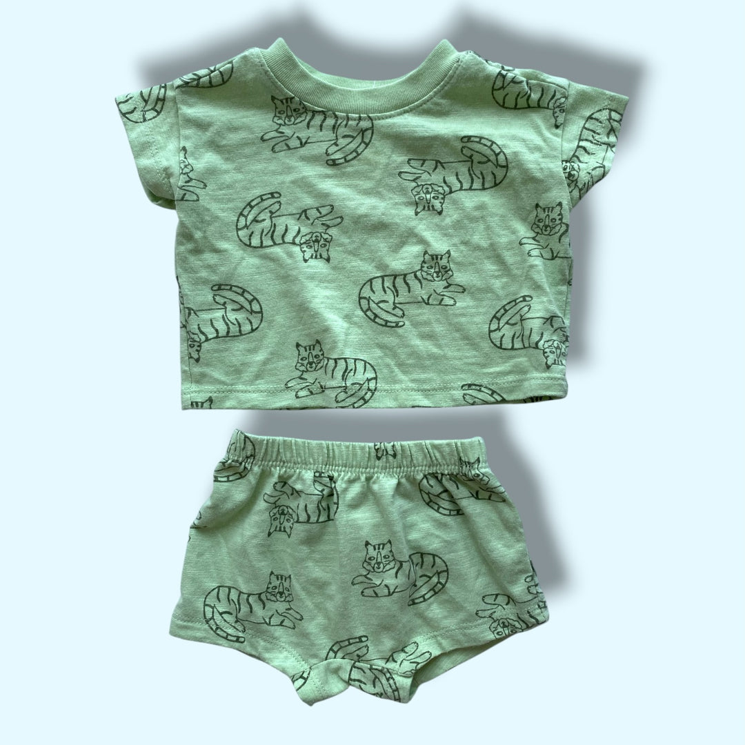 Green Cat &amp; Jack 2 piece set, NB