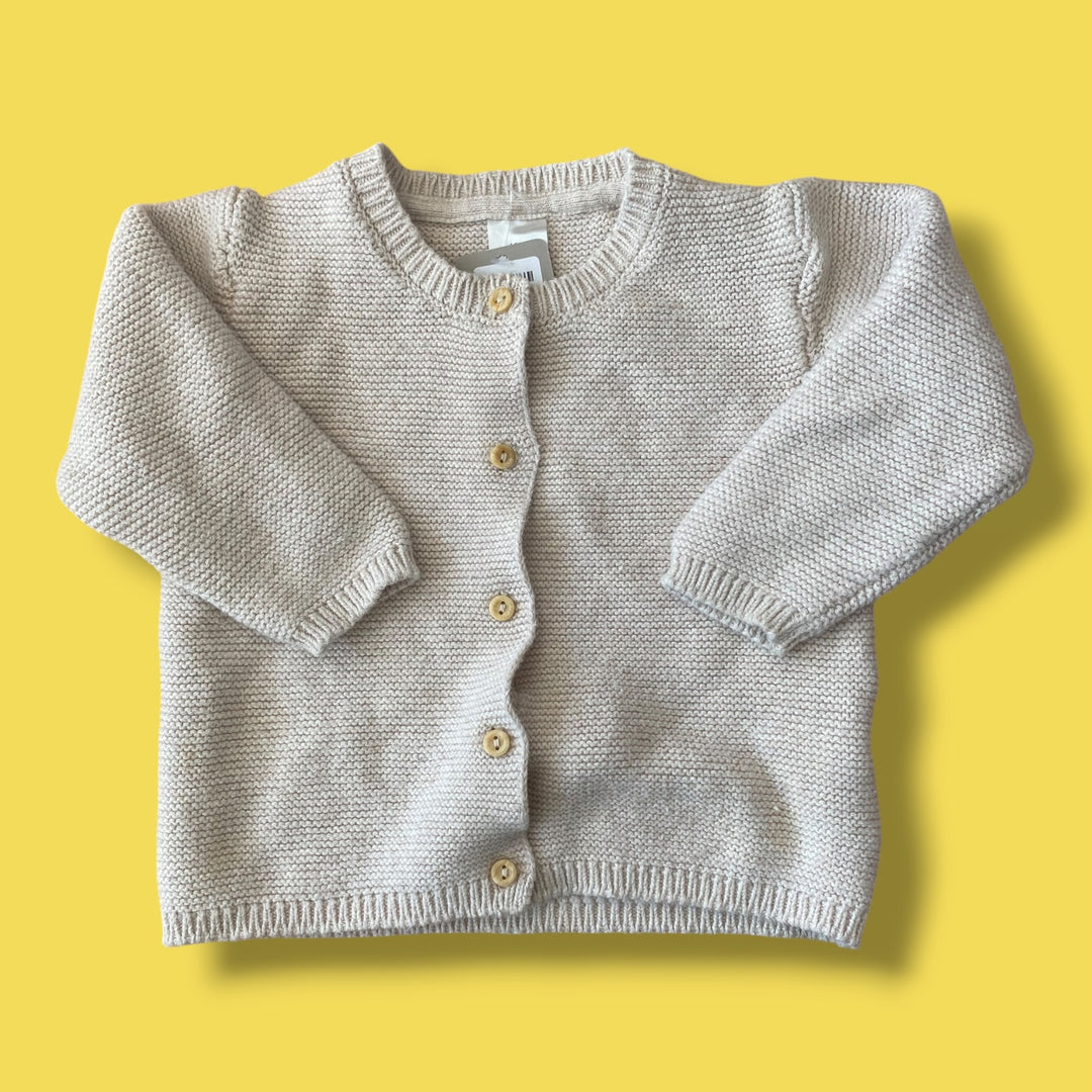 cream H&amp;M knit cardi, 2-4m