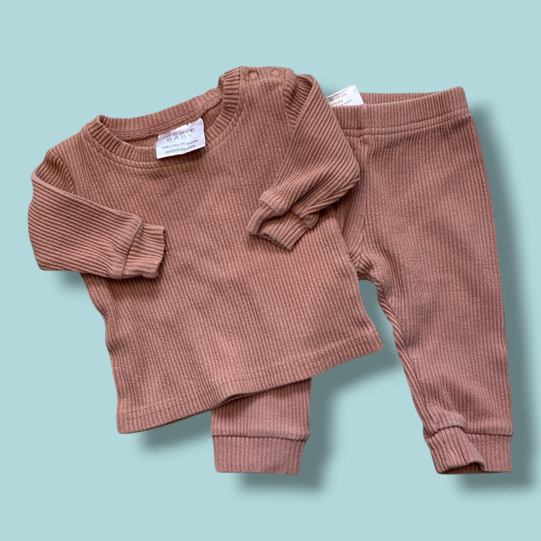 Pink Meibe Ribbed set, 6m