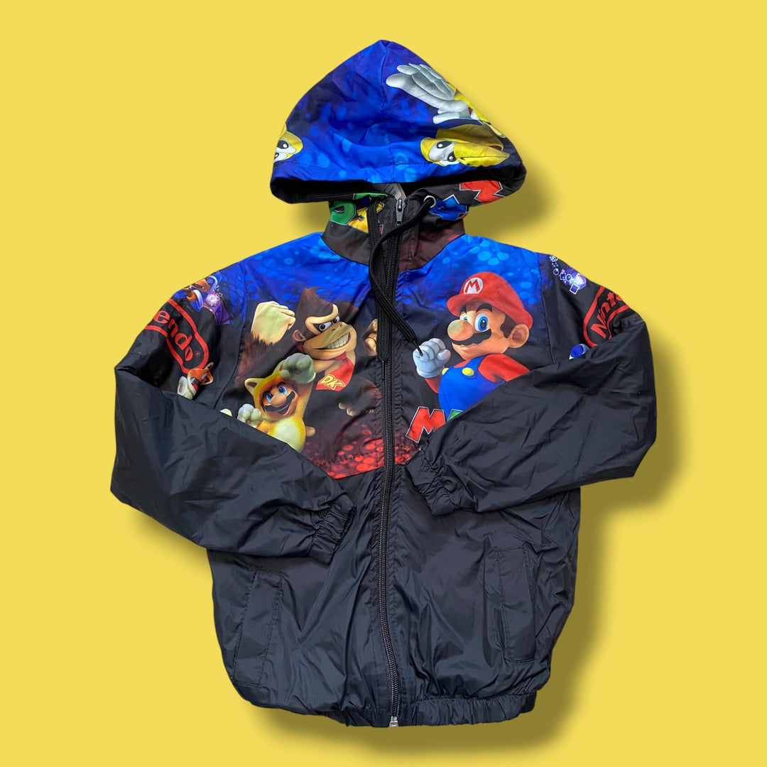 Black Super Mario Lined Jacket, 4Y