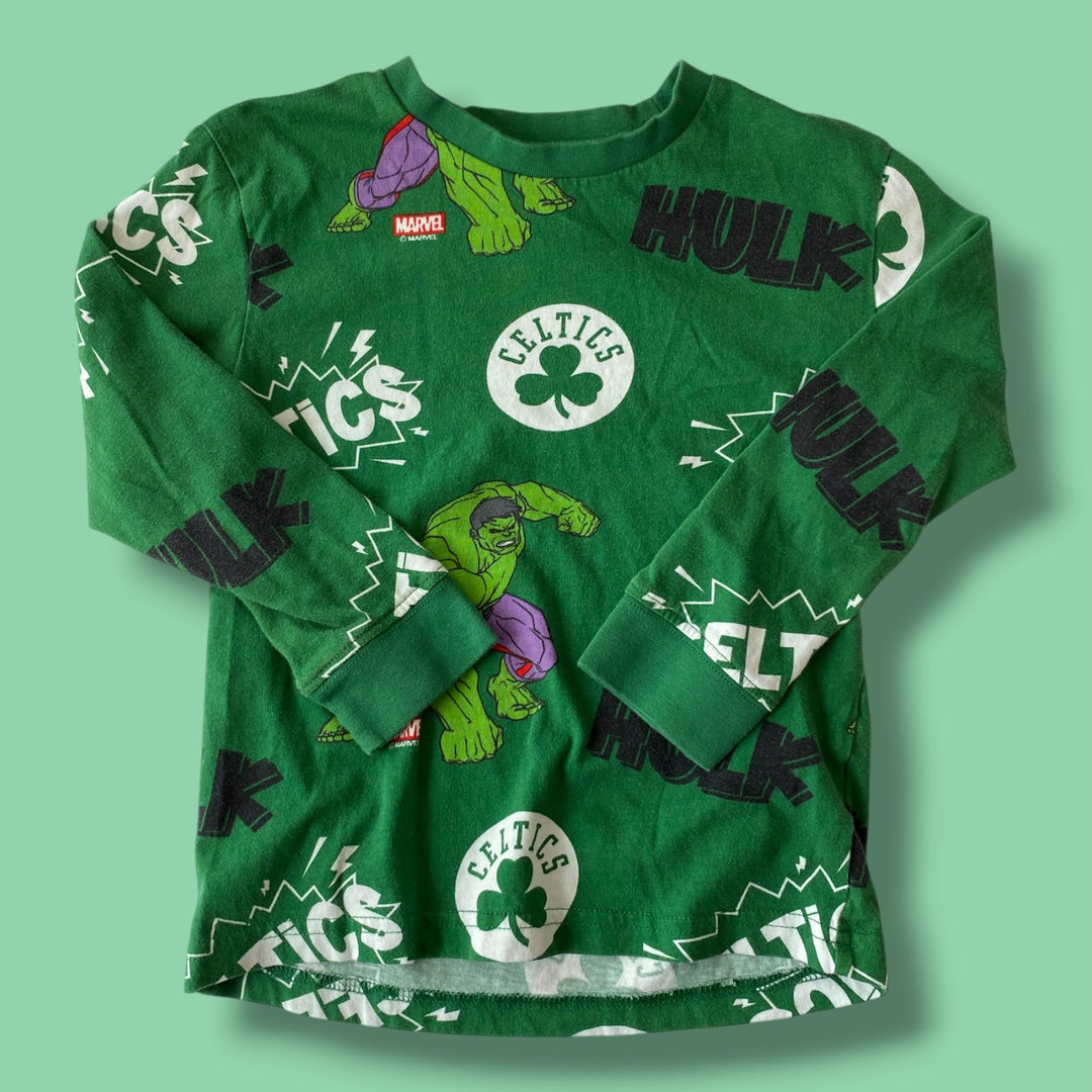 Green Marvel Long Sleeve, 5Y