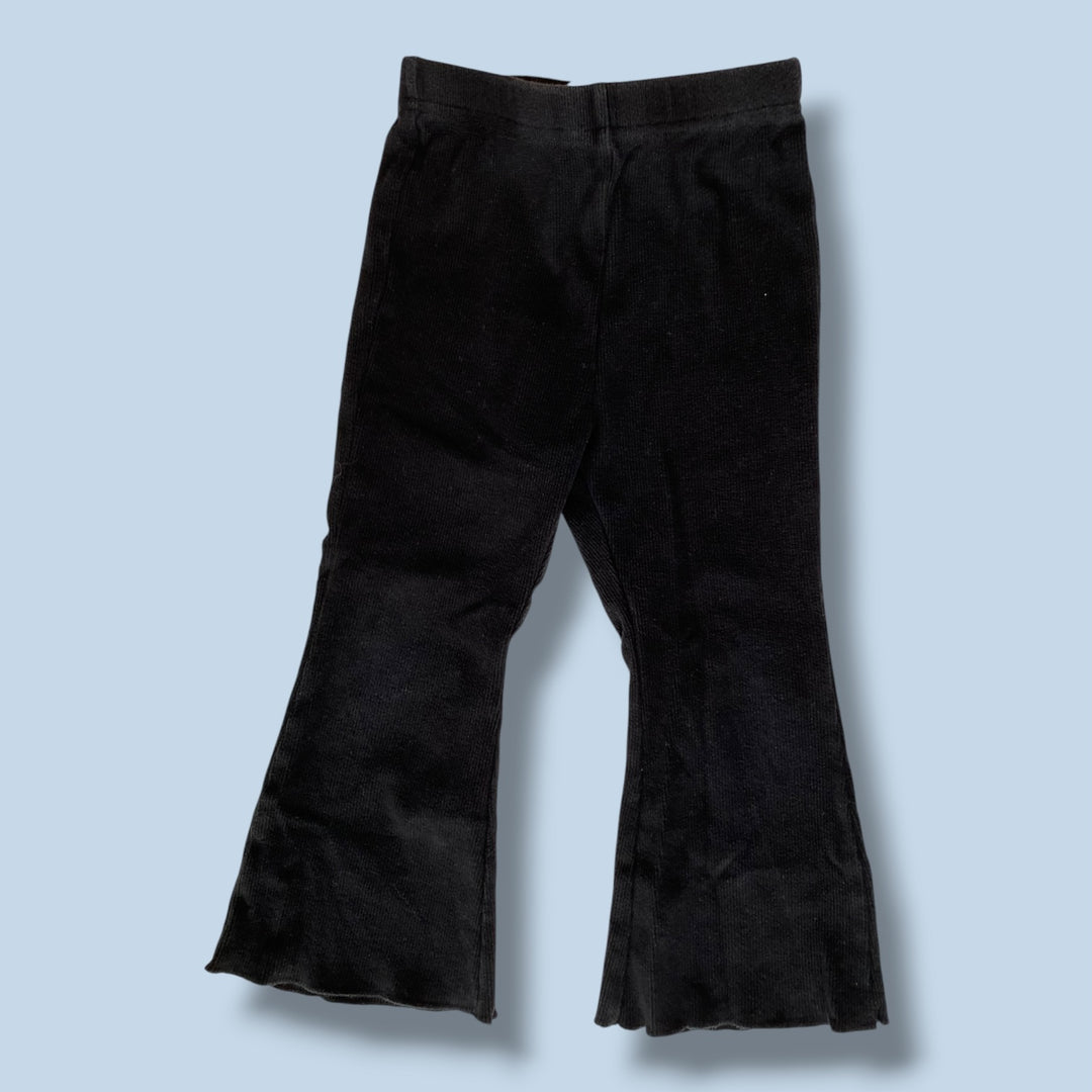 Black Little Bipsy Ribbed Legging, 2-3Y