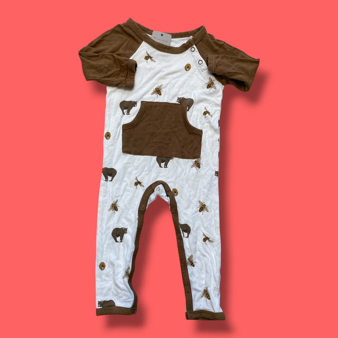 Brown Kyte Romper, 3-6m