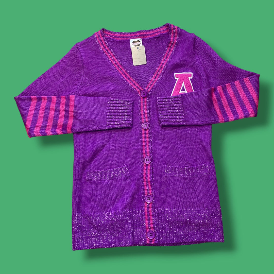 Purple CherryStix Knit Sweater, 10-12Y