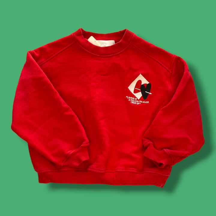 red Zara sweatshirt fits , 5y