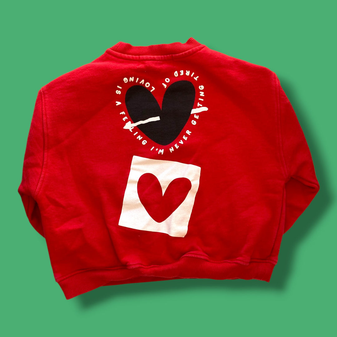 red Zara sweatshirt fits , 5y