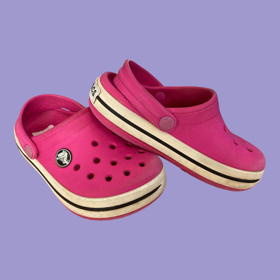 Pink Crocs sandals, 8.0/9.0