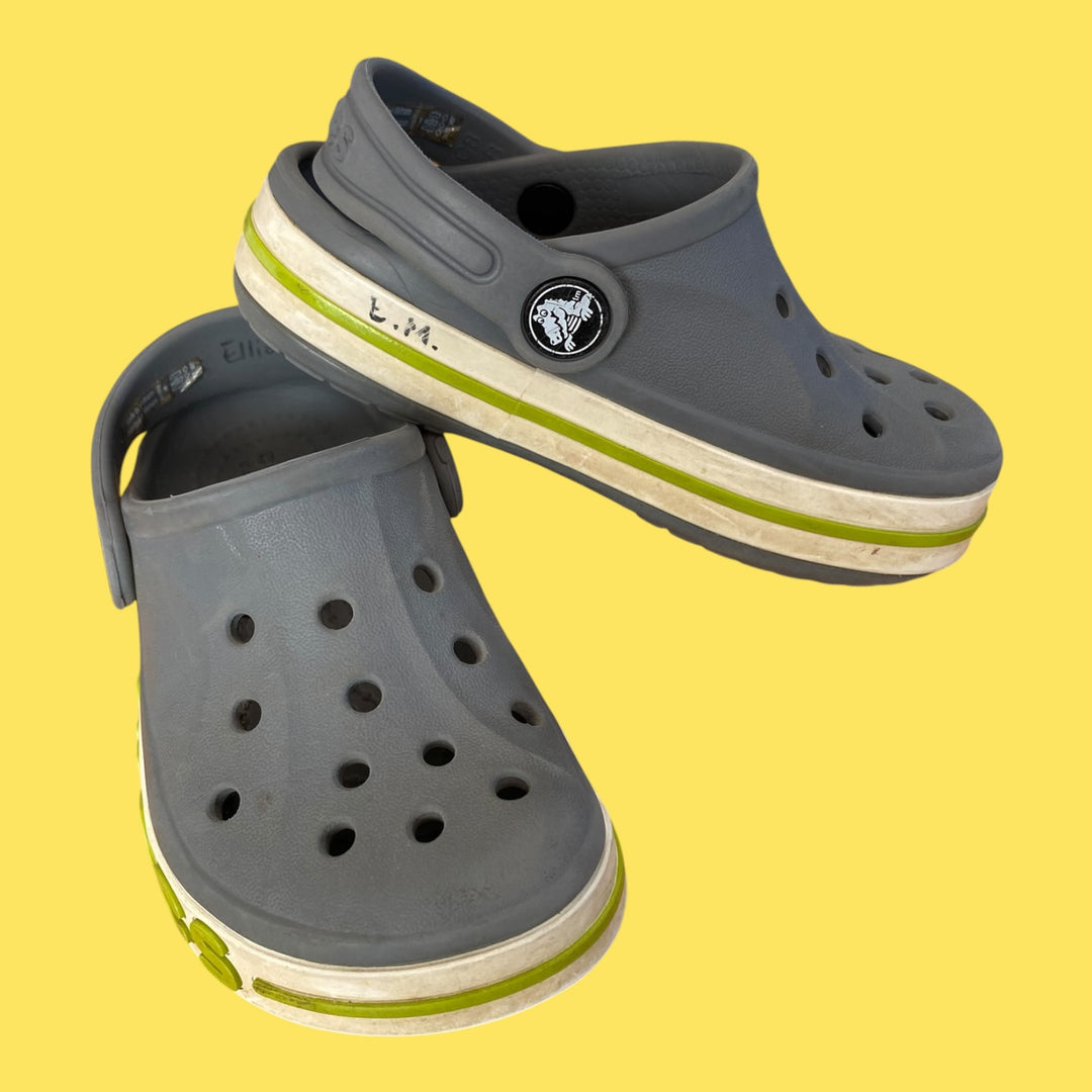 Grey Crocs sandals, 8.0