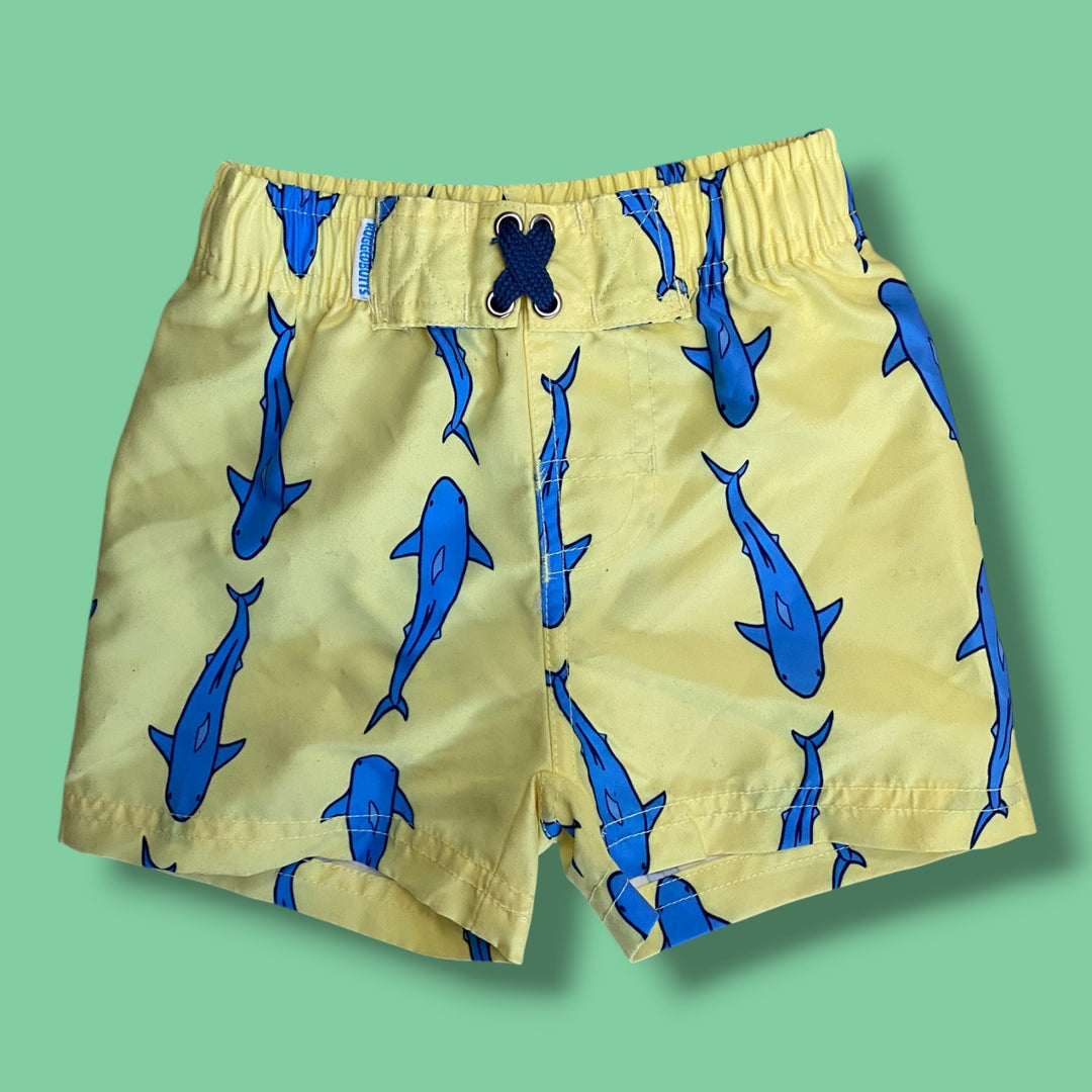 White HuggedButts NWT Swim Trunks, 12-18m