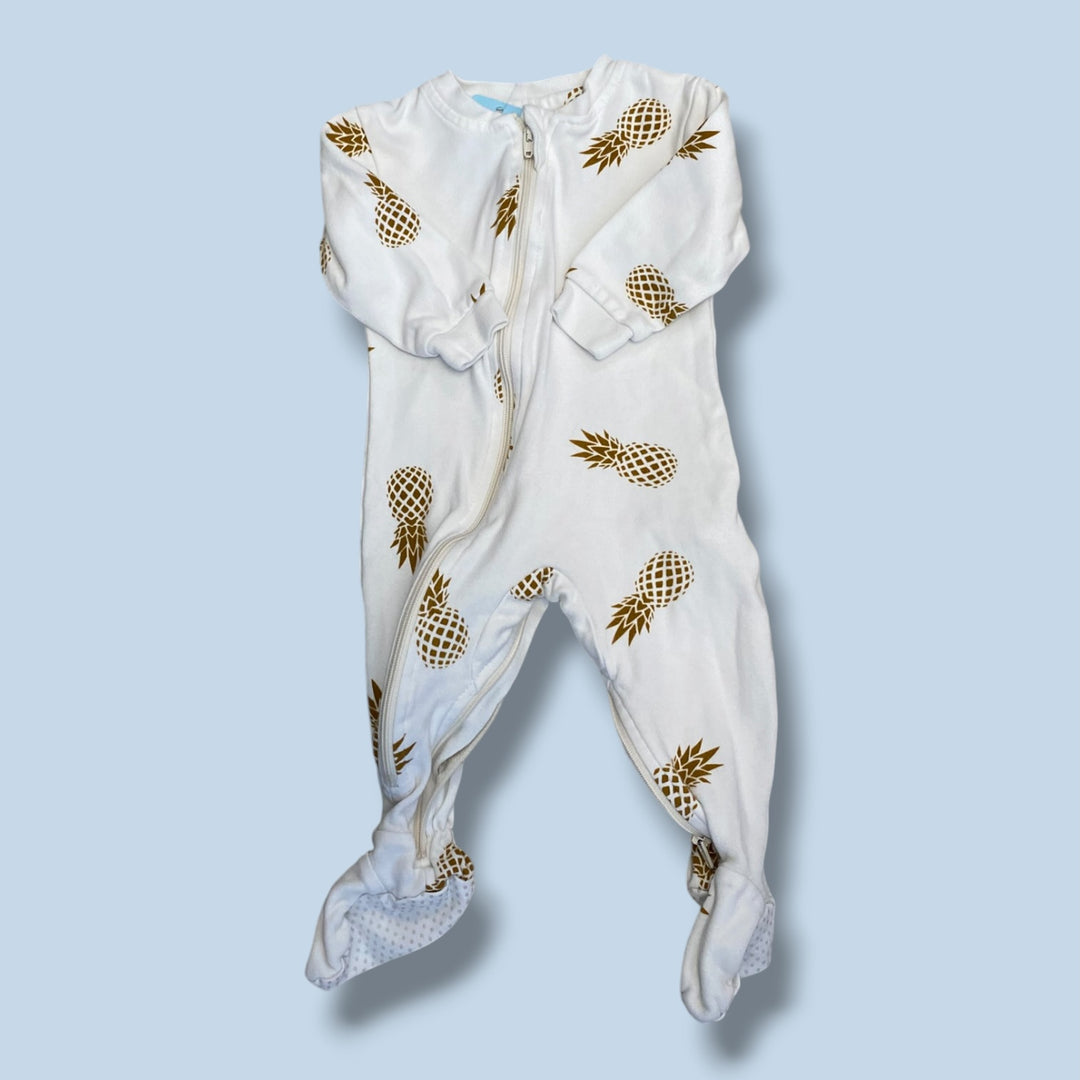 White Zippy Jams Sleeper, 3-6m
