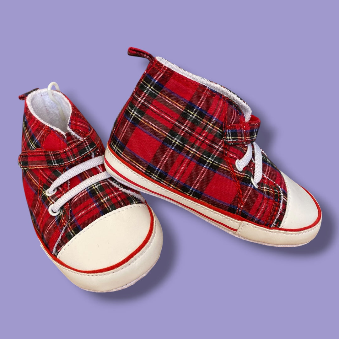 Red Unknown NWT Plaid Hightops, 18-24m
