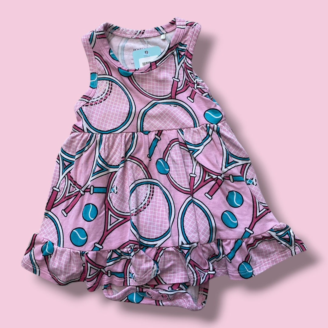 Purple Posh Peanut Romper, 3-6m