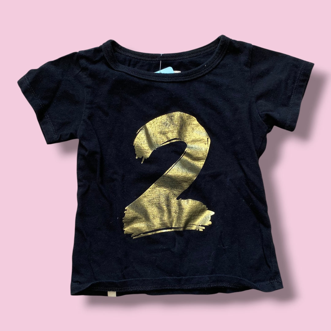 Black Mini Mioche Tee, 2Y
