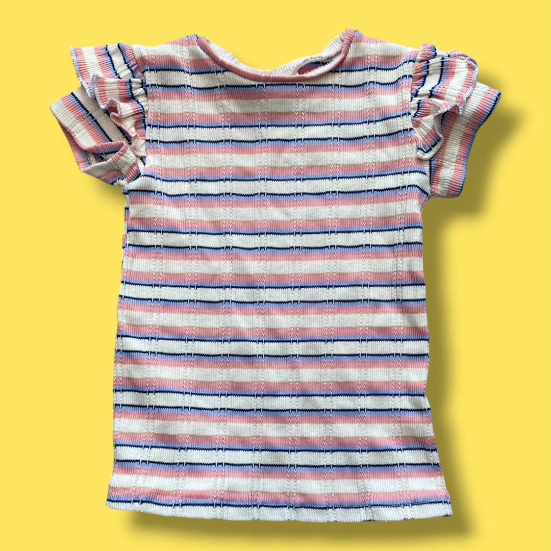 Pink Zara Ribbed Shrit, 2-3Y