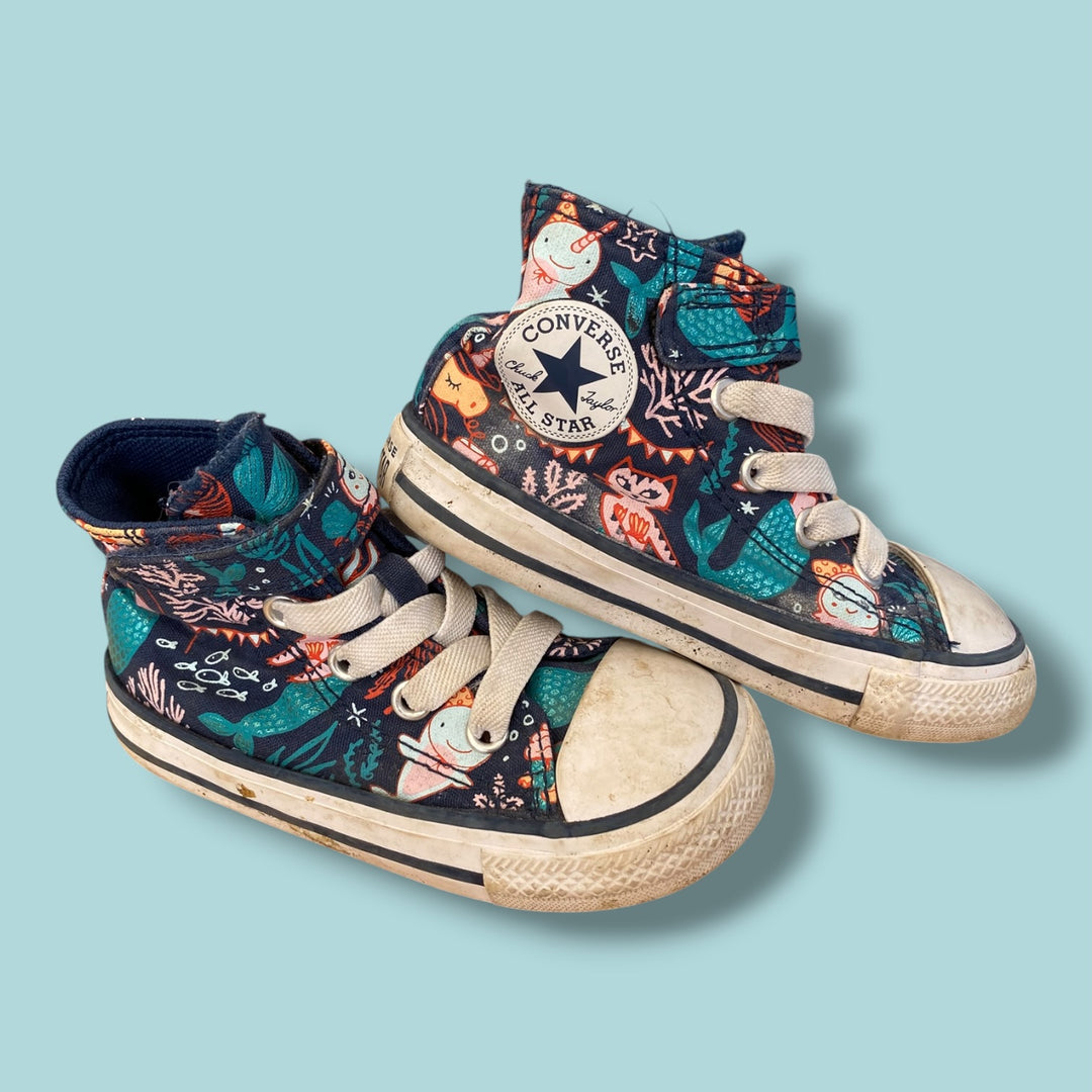 Mermaid Shoes Converse Hightops, 6.0