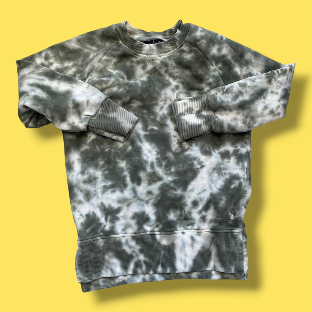green Little Bipsy tie dye sweatshirt, 4/5y