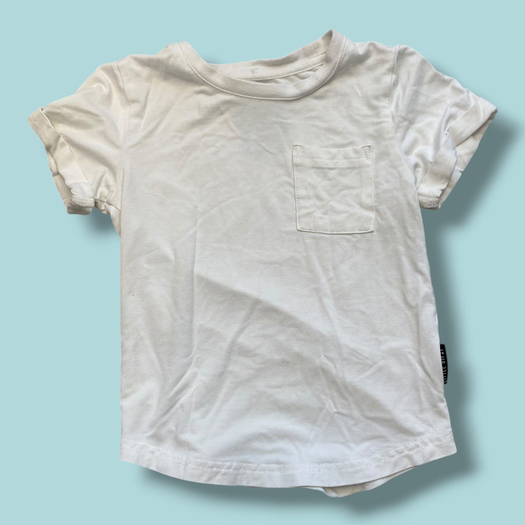 white Little Bipsy t-shirt, 2/3y