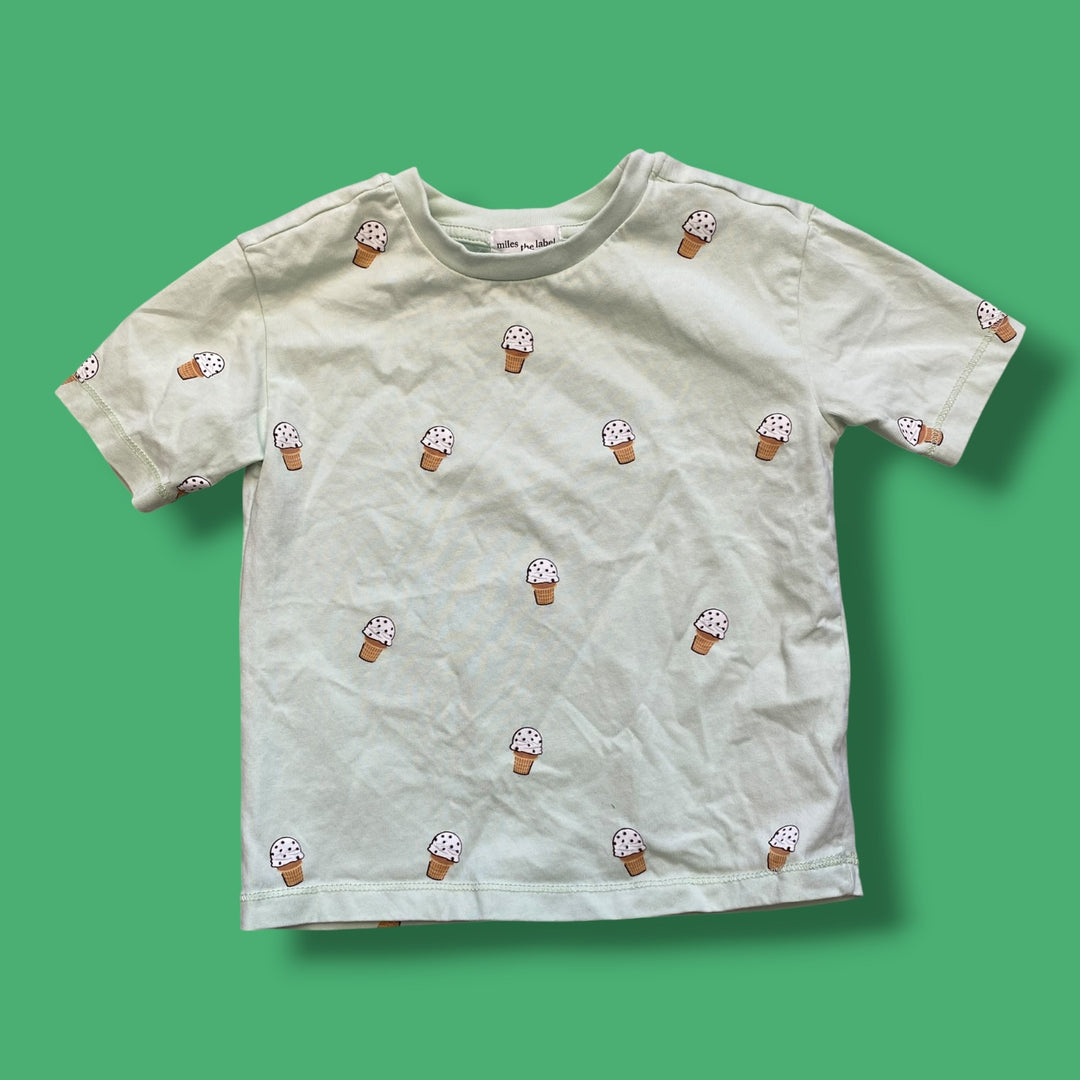 green Miles ice cream tee, 3y