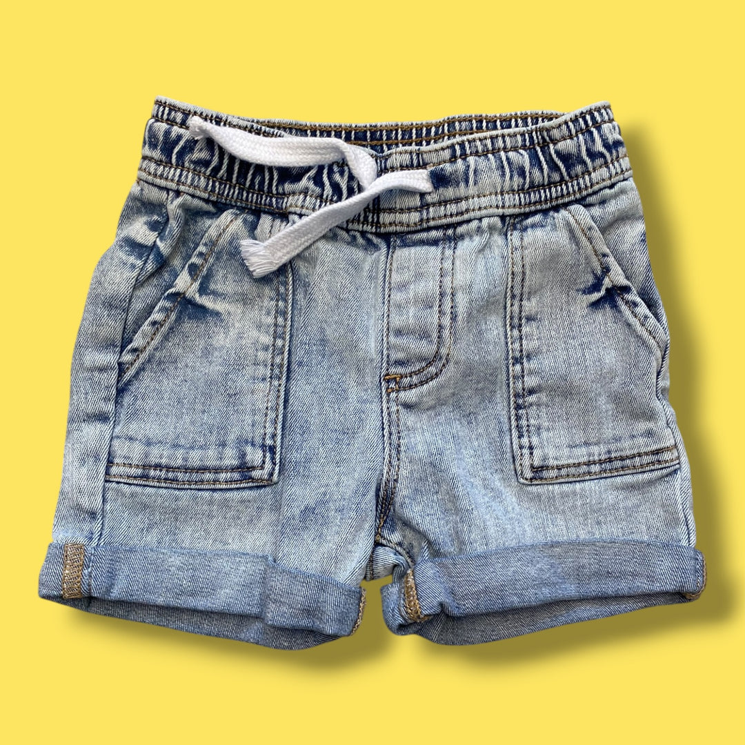 Blue Little Bipsy denim shorts, 18-24m