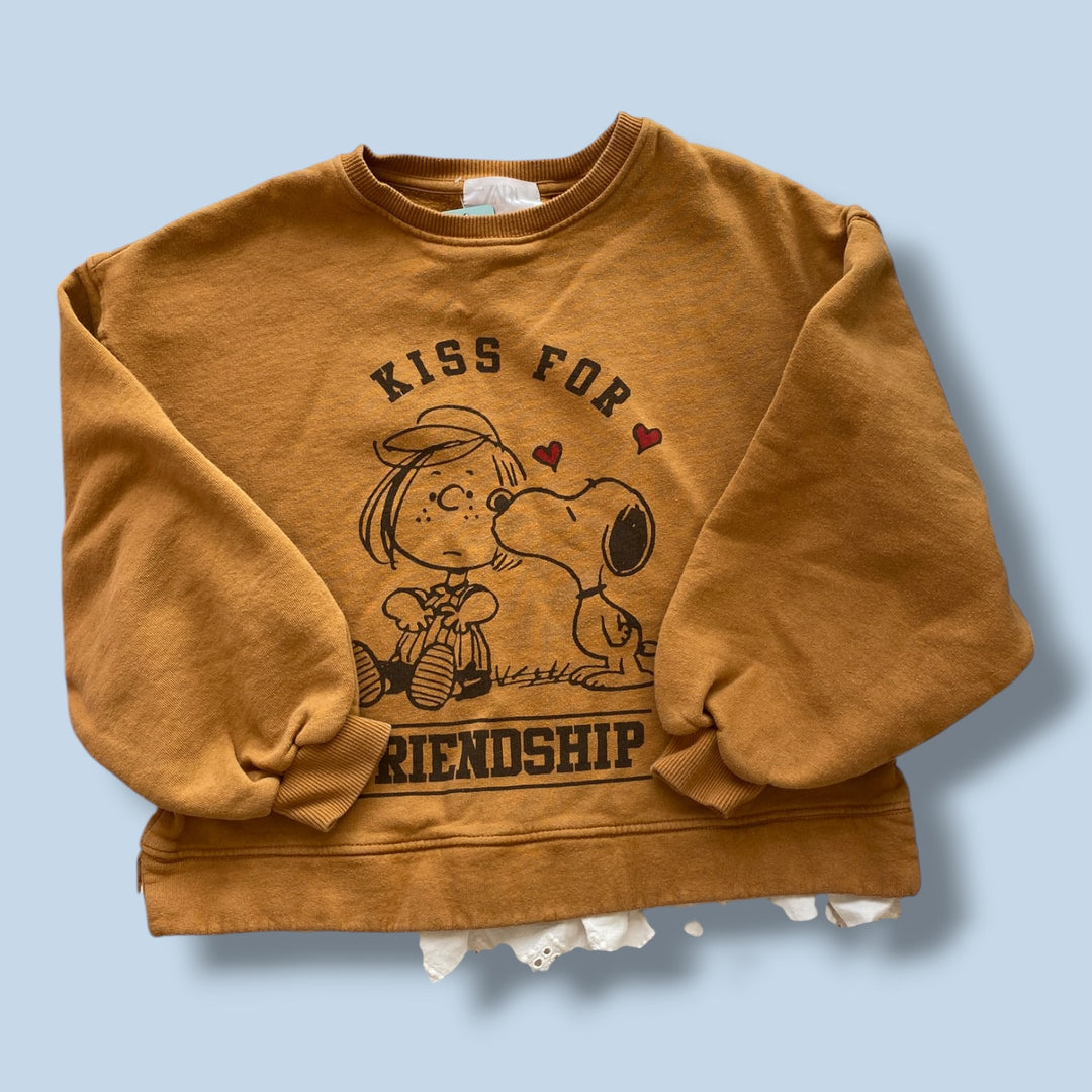 brown Zara peanuts sweatshirt , 13/14y