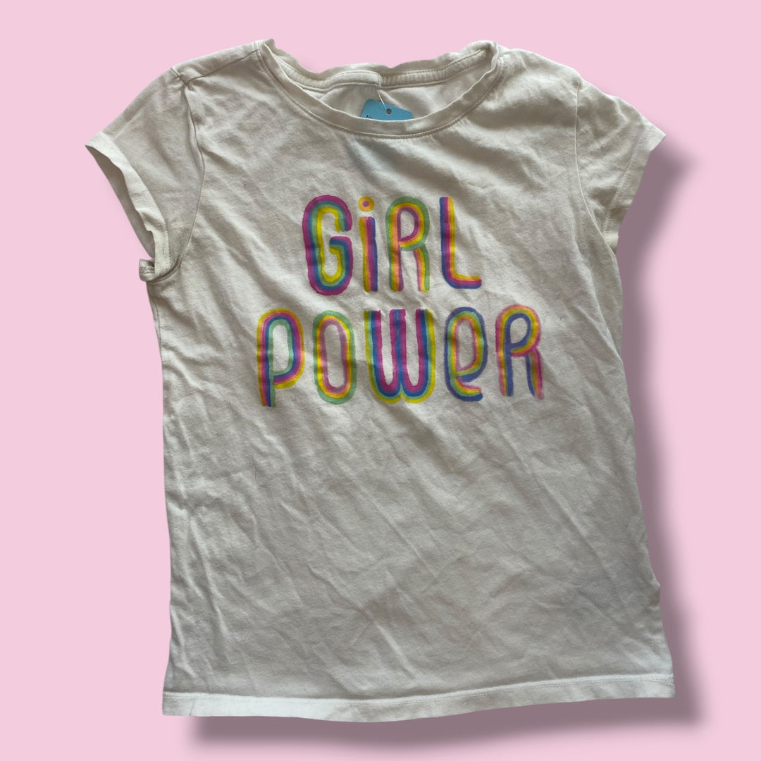 white Gap girl power shirt, 10Y